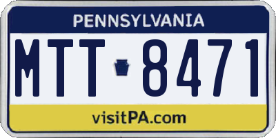 PA license plate MTT8471