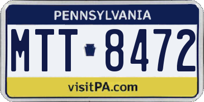 PA license plate MTT8472