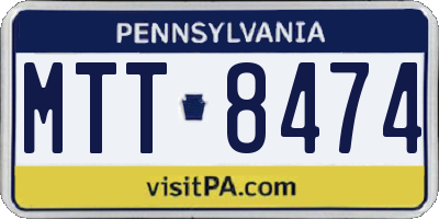 PA license plate MTT8474