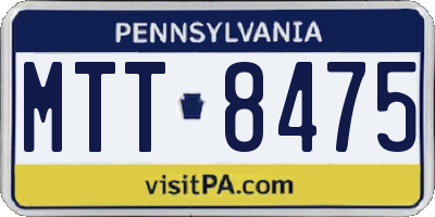 PA license plate MTT8475