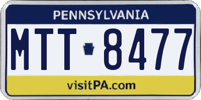 PA license plate MTT8477