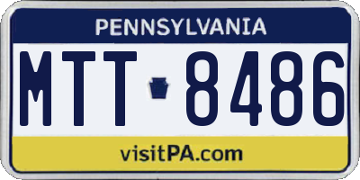 PA license plate MTT8486