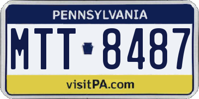 PA license plate MTT8487