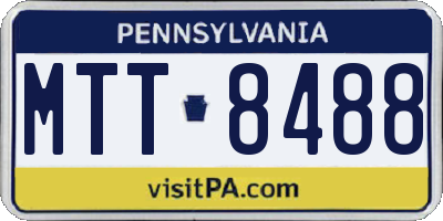 PA license plate MTT8488
