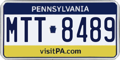 PA license plate MTT8489