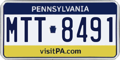 PA license plate MTT8491