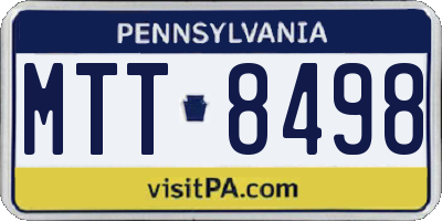 PA license plate MTT8498