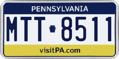 PA license plate MTT8511
