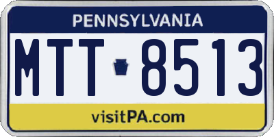 PA license plate MTT8513