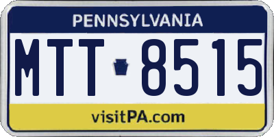 PA license plate MTT8515