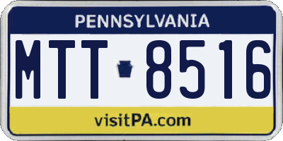 PA license plate MTT8516