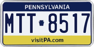 PA license plate MTT8517