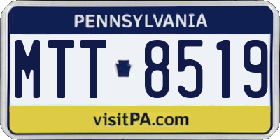 PA license plate MTT8519
