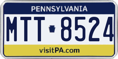 PA license plate MTT8524