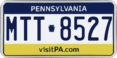 PA license plate MTT8527