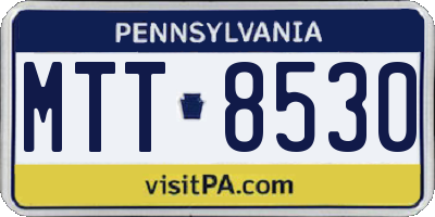 PA license plate MTT8530