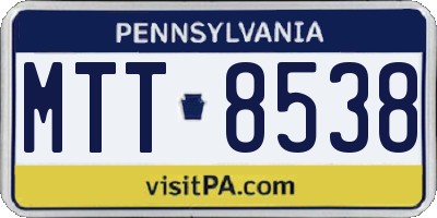 PA license plate MTT8538