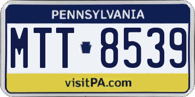 PA license plate MTT8539