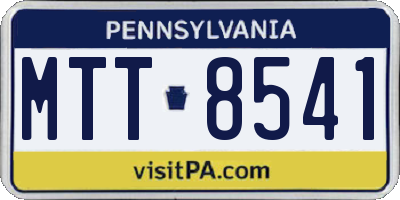 PA license plate MTT8541