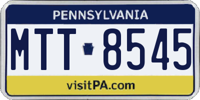 PA license plate MTT8545