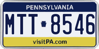 PA license plate MTT8546