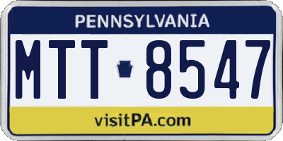 PA license plate MTT8547