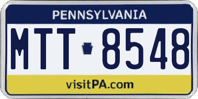 PA license plate MTT8548