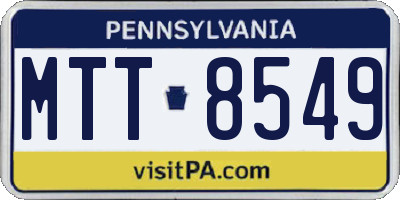 PA license plate MTT8549