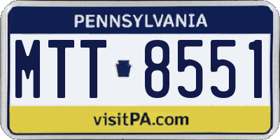 PA license plate MTT8551