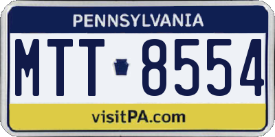 PA license plate MTT8554