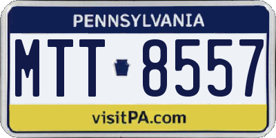 PA license plate MTT8557