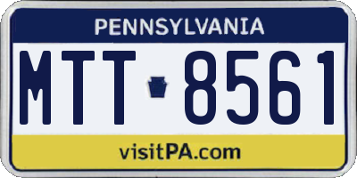 PA license plate MTT8561