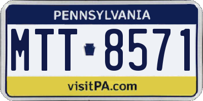 PA license plate MTT8571