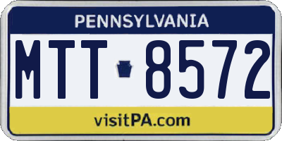 PA license plate MTT8572