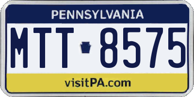 PA license plate MTT8575