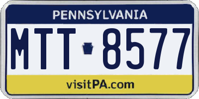 PA license plate MTT8577