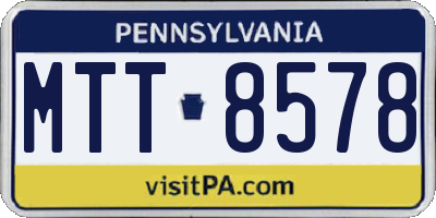 PA license plate MTT8578