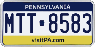 PA license plate MTT8583