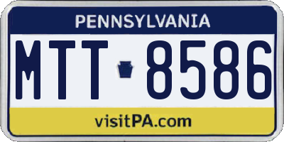 PA license plate MTT8586