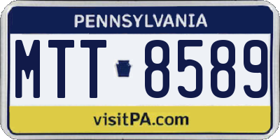 PA license plate MTT8589