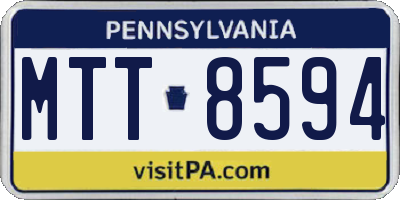 PA license plate MTT8594
