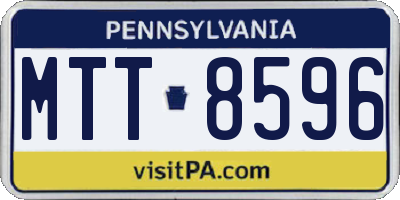 PA license plate MTT8596