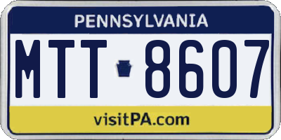 PA license plate MTT8607