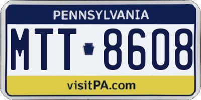 PA license plate MTT8608