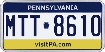 PA license plate MTT8610