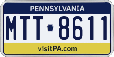 PA license plate MTT8611