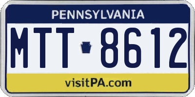 PA license plate MTT8612