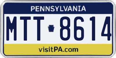PA license plate MTT8614