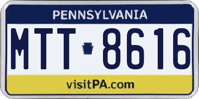 PA license plate MTT8616
