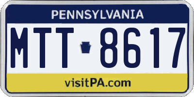 PA license plate MTT8617
